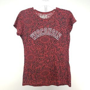My Sport WISCONSIN Badgers Burnout TShirt Size Large